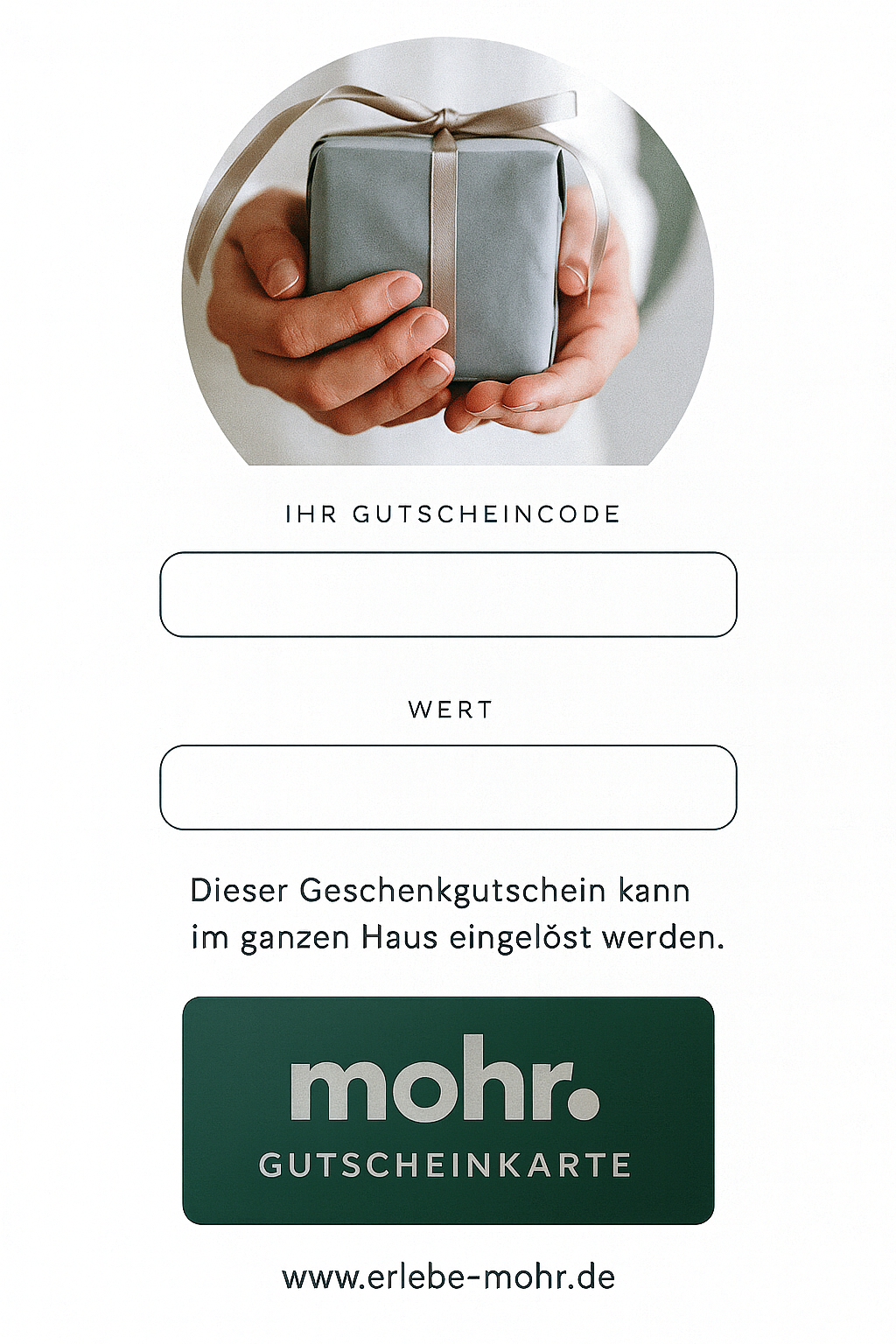 mohr. Gutscheinkarte im Folder