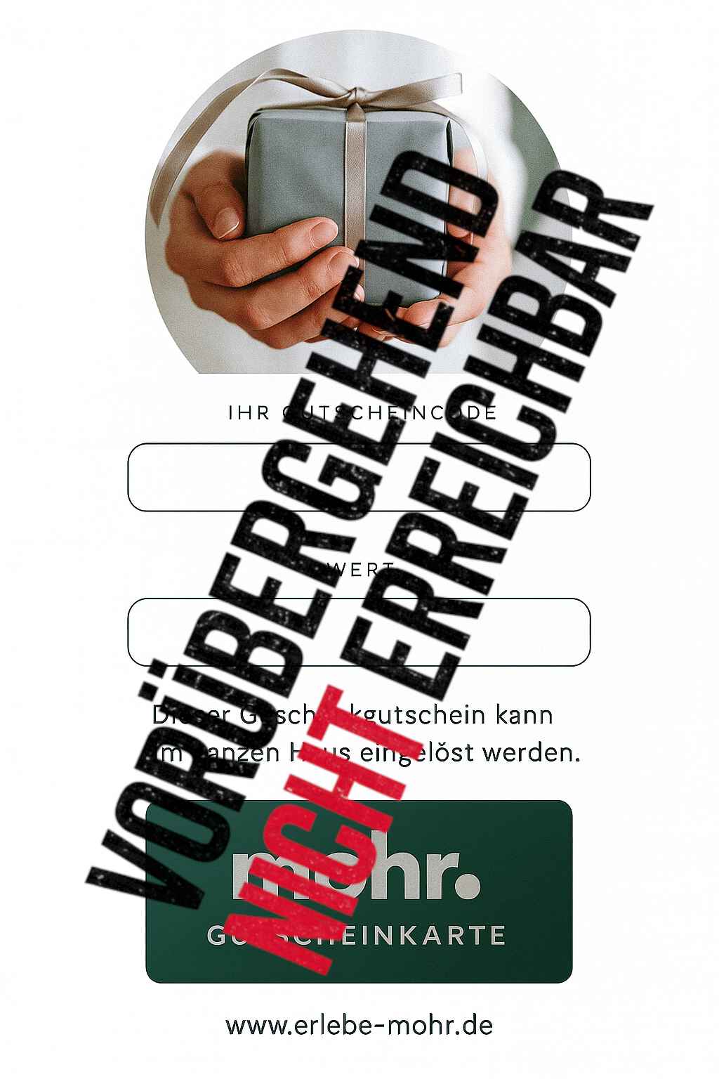 mohr. Gutscheinkarte – geöffnet