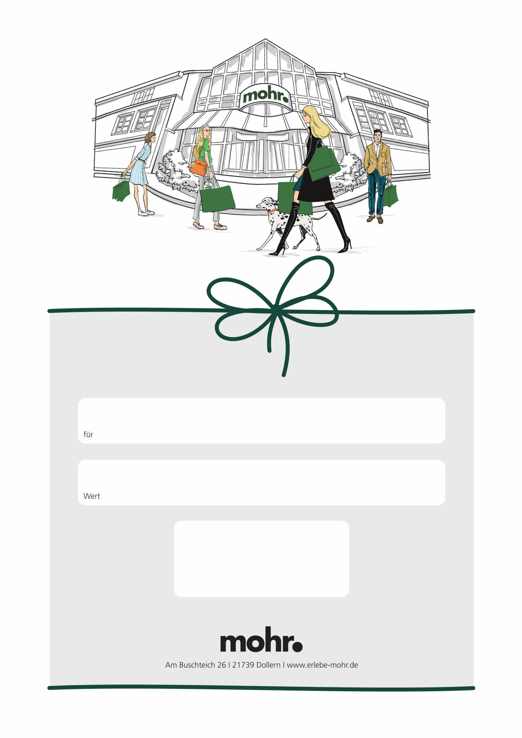 mohr. Gutscheinkarte im Folder