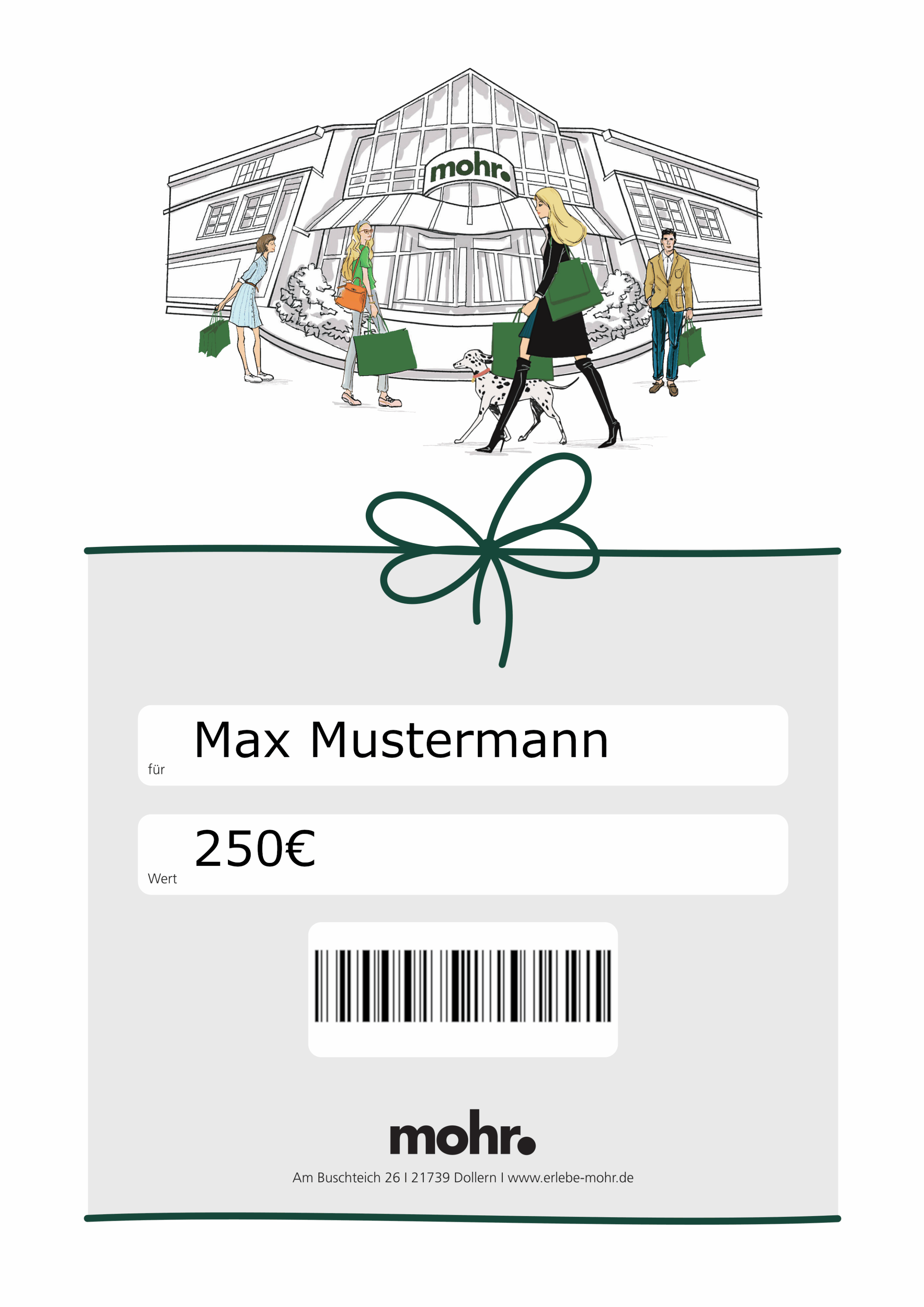 mohr. Gutscheinkarte – geöffnet